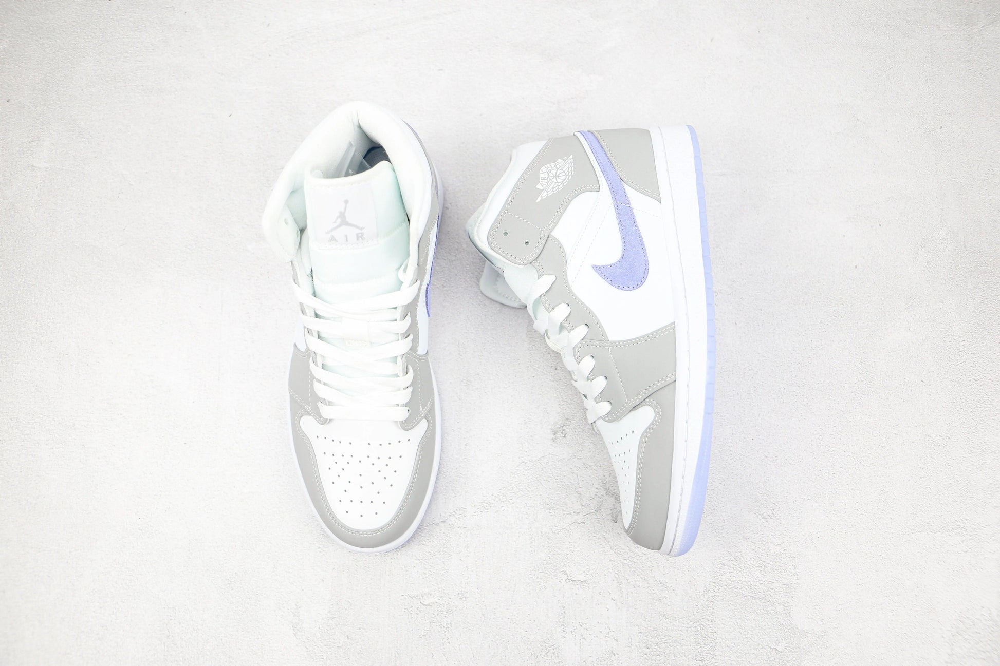 Custom Air Jordan 1 Mid Wolf Grey High Q - Sneakernational