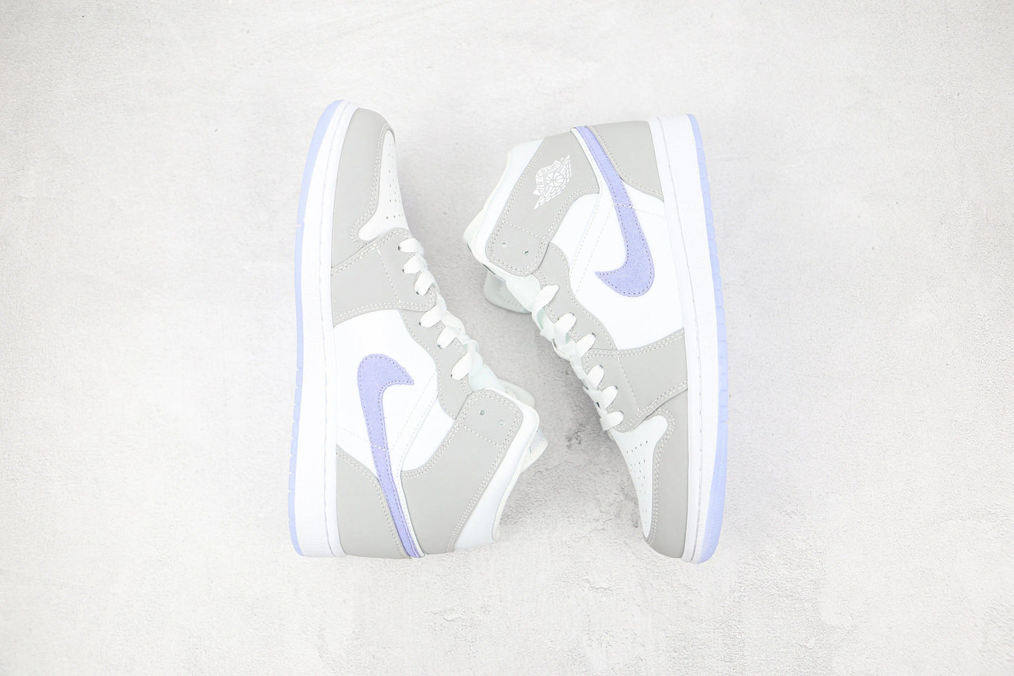 Custom Air Jordan 1 Mid Wolf Grey High Q - Sneakernational