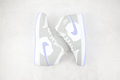 Custom Air Jordan 1 Mid Wolf Grey High Q - Sneakernational