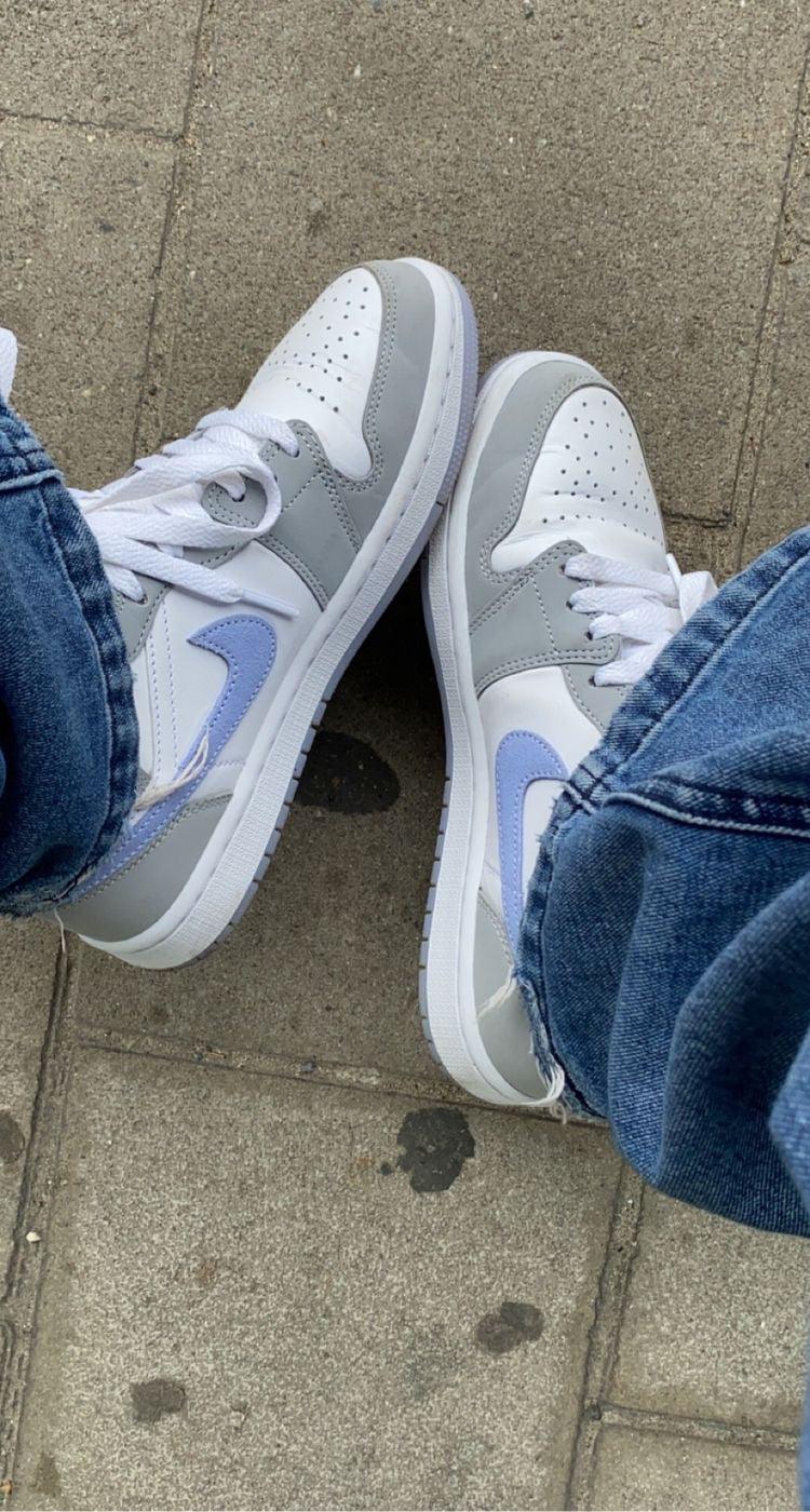 Custom Air Jordan 1 Mid Wolf Grey High Q - Sneakernational
