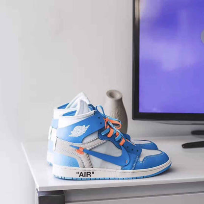 Custom Air Jordan 1 OFF-White Blue Sneakers