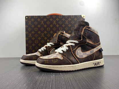 Custom Air Jordan 1 x LV x OFF-W Monogram