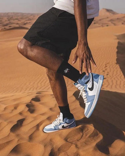 Custom Blue Black White Jordan 1 High Q - Sneakernational