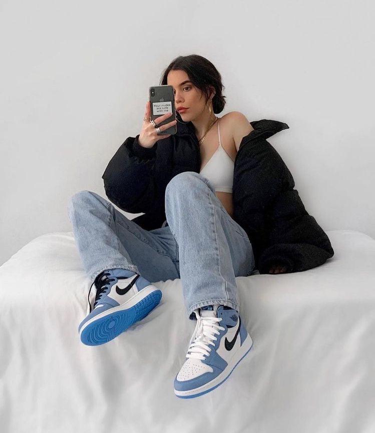 Custom Blue Black White Jordan 1 High Q - Sneakernational