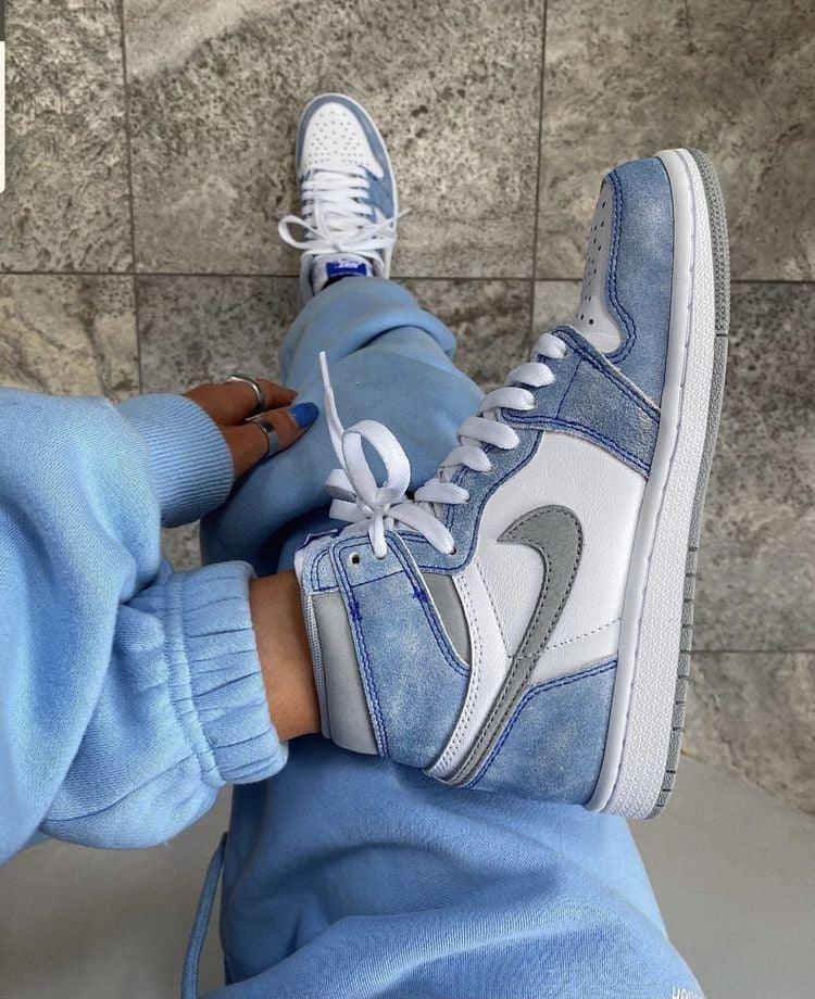 Custom Blue White Jordan 1 High Q - Sneakernational