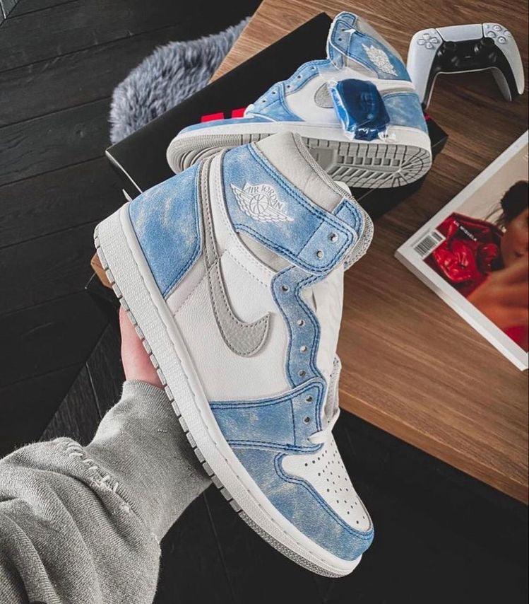 Custom Blue White Jordan 1 High Q - Sneakernational