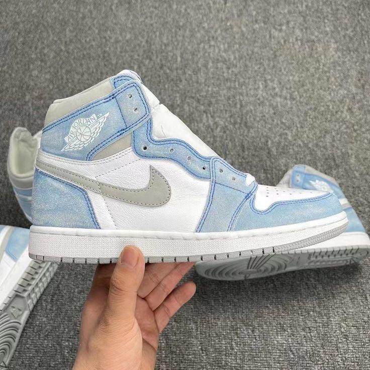 Custom Blue White Jordan 1 High Q - Sneakernational