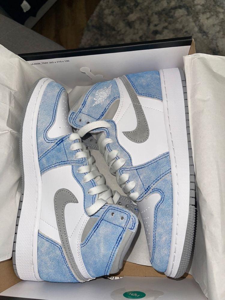 Custom Blue White Jordan 1 High Q - Sneakernational