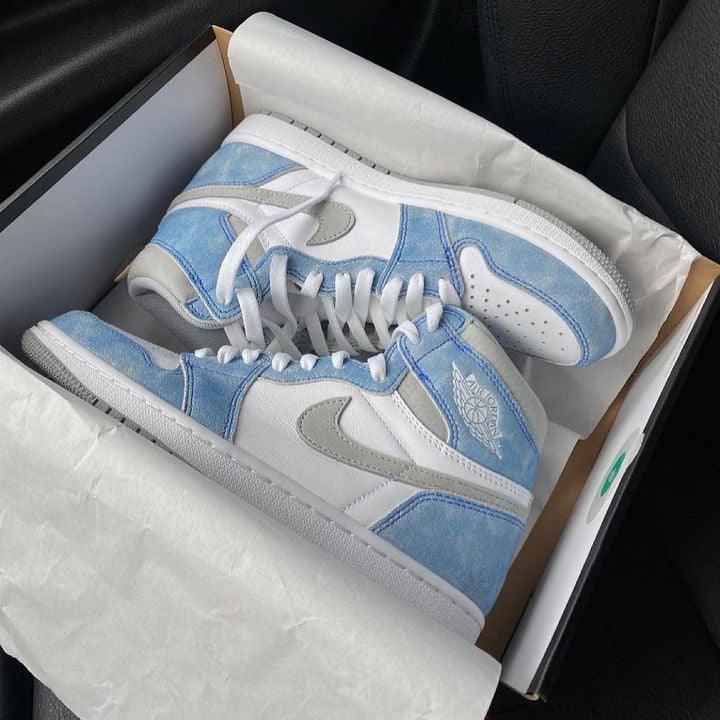 Custom Blue White Jordan 1 High Q