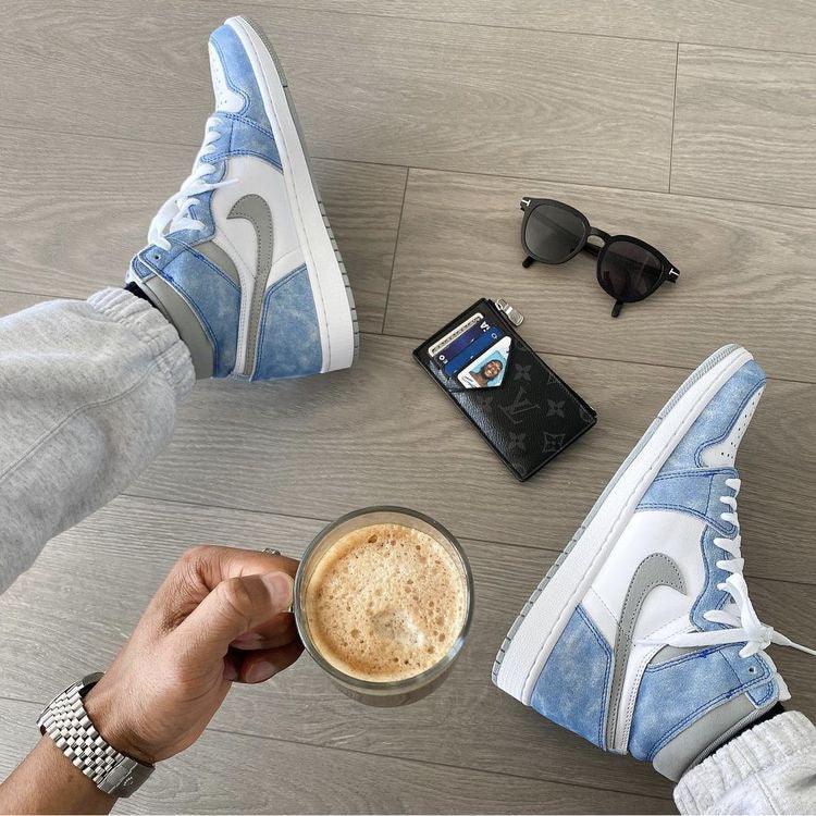 Custom Blue White Jordan 1 High Q - Sneakernational