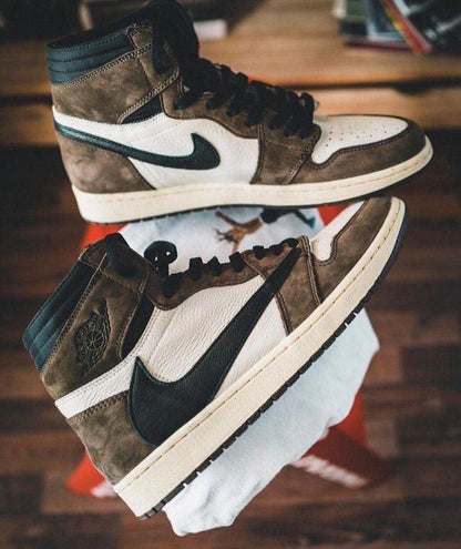 Custom Brown T-Scott x Fragment x Air Jordan 1 High Q ( Customs And Box ), Jordan 1 Sneakers Active CACTUS JACK - Sneakernational