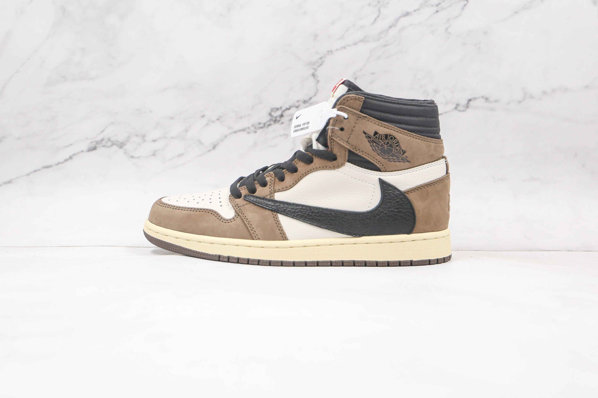 Custom Brown T-Scott x Fragment x Air Jordan 1 High Q ( Customs And Box ), Jordan 1 Sneakers Active CACTUS JACK