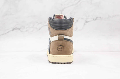Custom Brown T-Scott x Fragment x Air Jordan 1 High Q ( Customs And Box ), Jordan 1 Sneakers Active CACTUS JACK