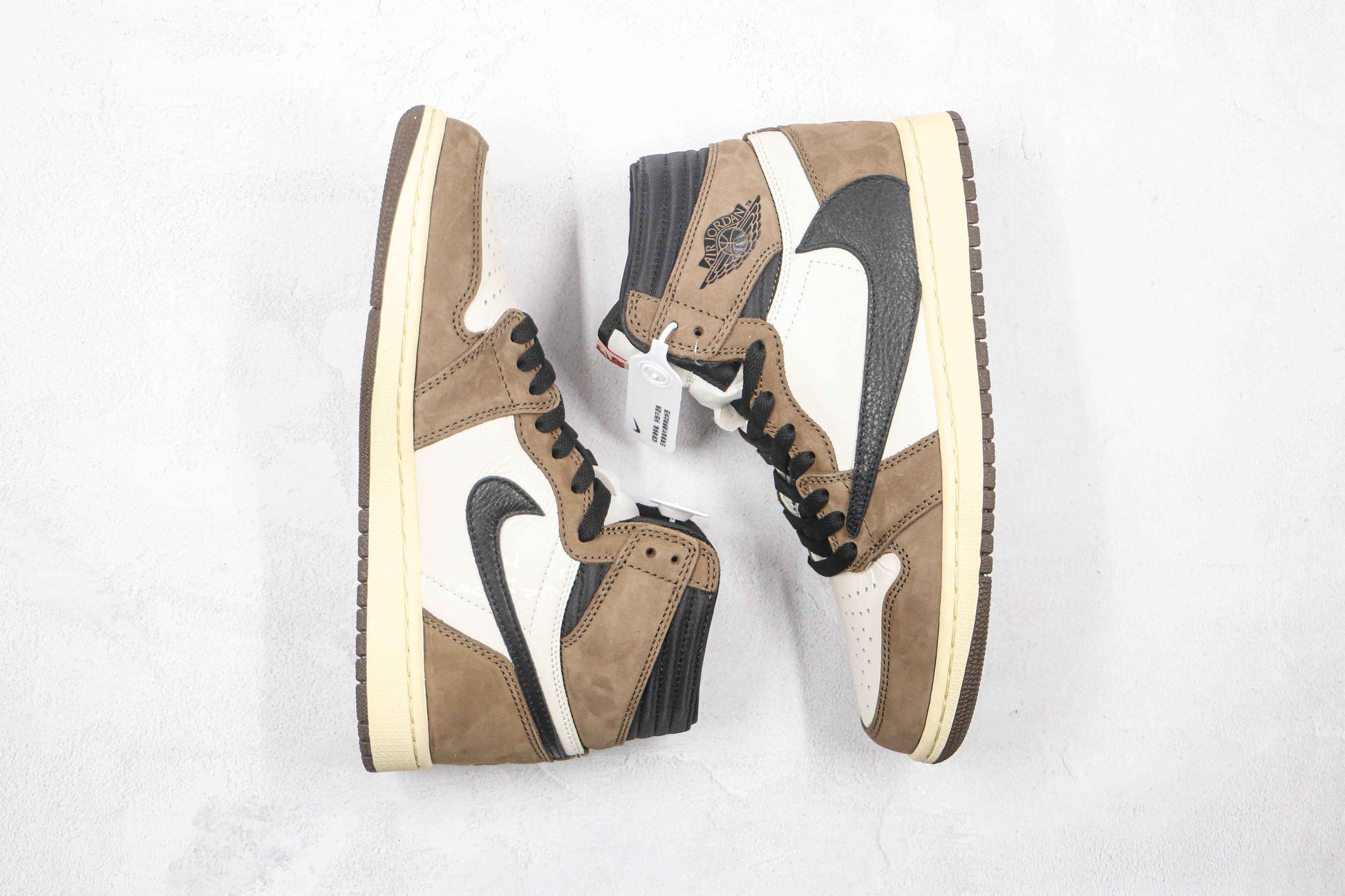 Custom Brown T-Scott x Fragment x Air Jordan 1 High Q ( Customs And Box ), Jordan 1 Sneakers Active CACTUS JACK