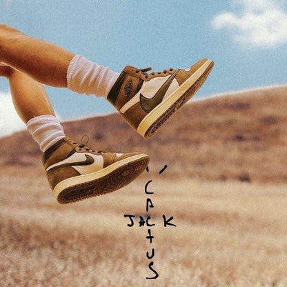 Custom Brown T-Scott x Fragment x Air Jordan 1 High Q ( Customs And Box ), Jordan 1 Sneakers Active CACTUS JACK - Sneakernational