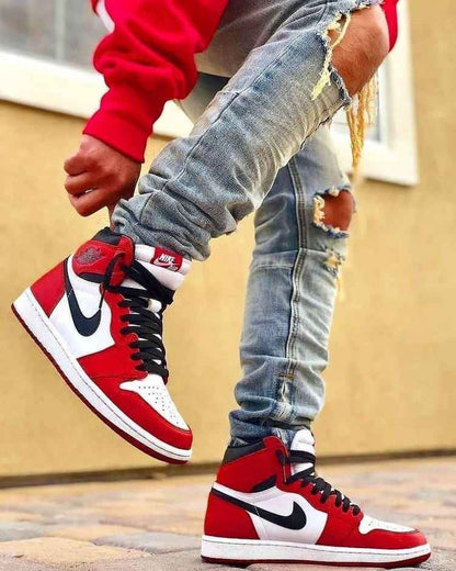 Custom RED Black White Jordan 1 CHICAGO High Q