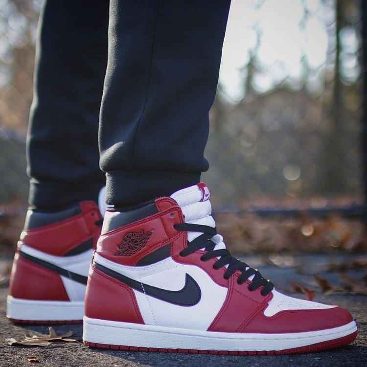 Custom RED Black White Jordan 1 CHICAGO High Q