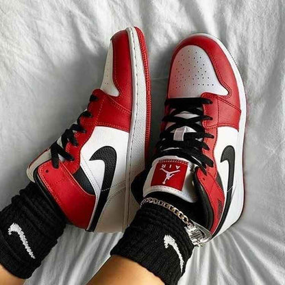 Custom RED Black White Jordan 1 CHICAGO Sneakerhypes