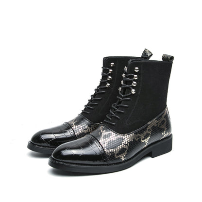 MLB LTHR-09 Patterned Lace-Up Boots - Sneakernational