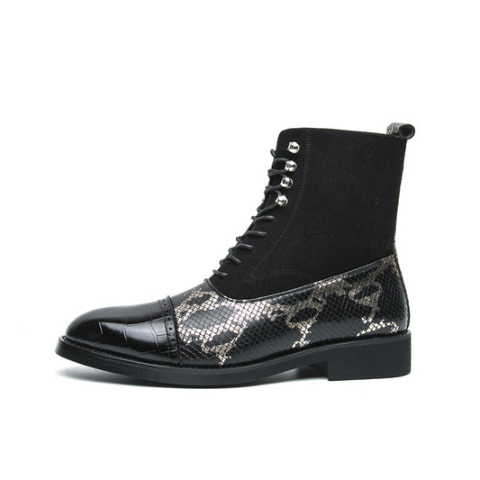 MLB LTHR-09 Patterned Lace-Up Boots - Sneakernational