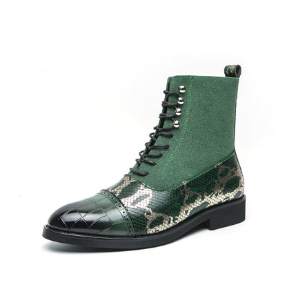 MLB LTHR-09 Patterned Lace-Up Boots - Sneakernational