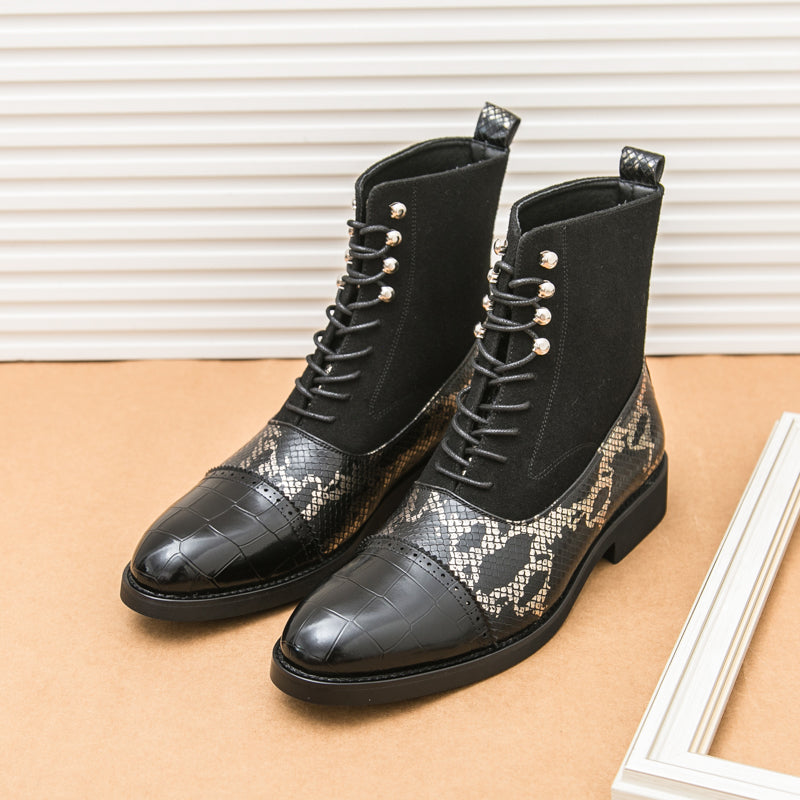 MLB LTHR-09 Patterned Lace-Up Boots - Sneakernational