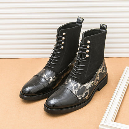 MLB LTHR-09 Patterned Lace-Up Boots - Sneakernational