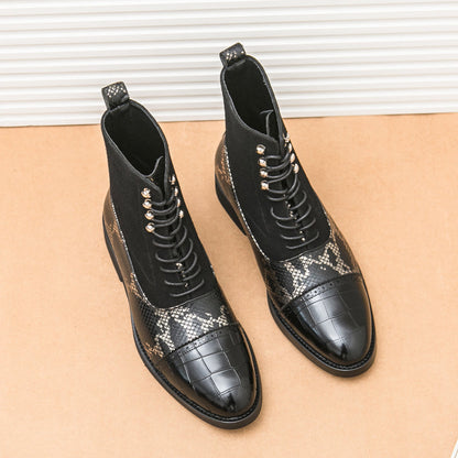 MLB LTHR-09 Patterned Lace-Up Boots - Sneakernational