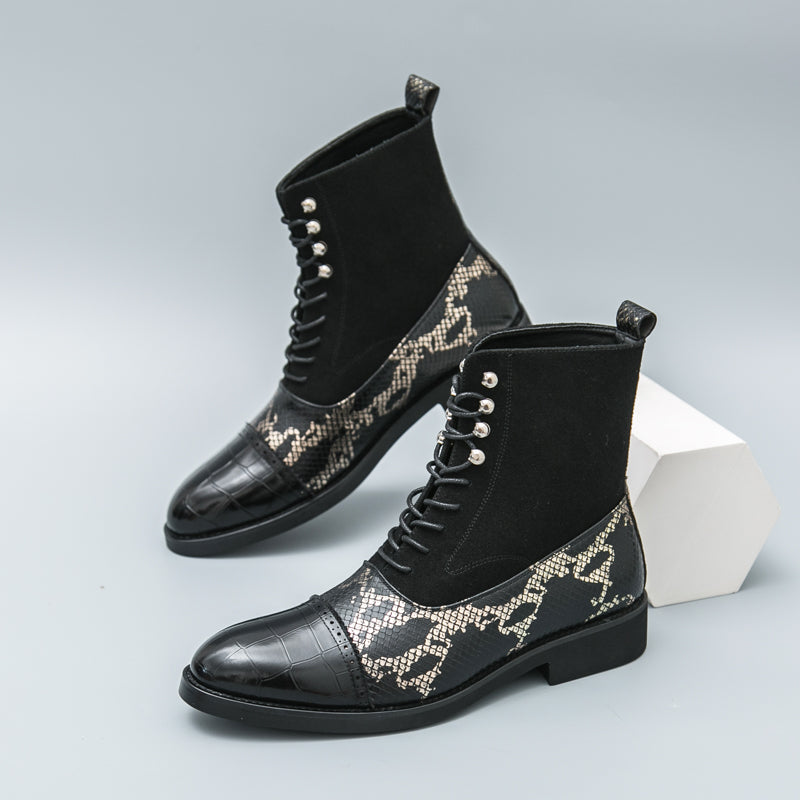 MLB LTHR-09 Patterned Lace-Up Boots - Sneakernational