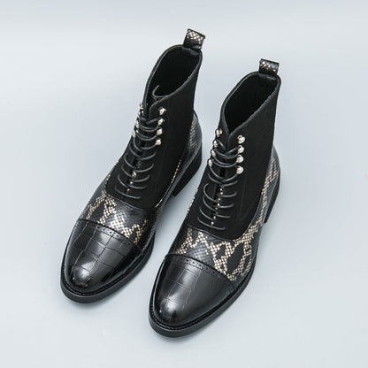 MLB LTHR-09 Patterned Lace-Up Boots - Sneakernational