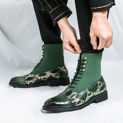 MLB LTHR-09 Patterned Lace-Up Boots - Sneakernational