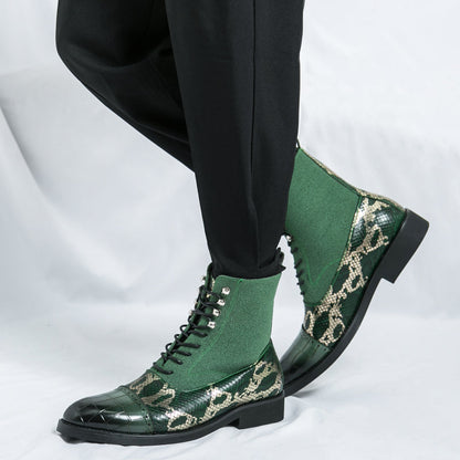 MLB LTHR-09 Patterned Lace-Up Boots - Sneakernational