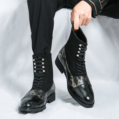 MLB LTHR-09 Patterned Lace-Up Boots - Sneakernational