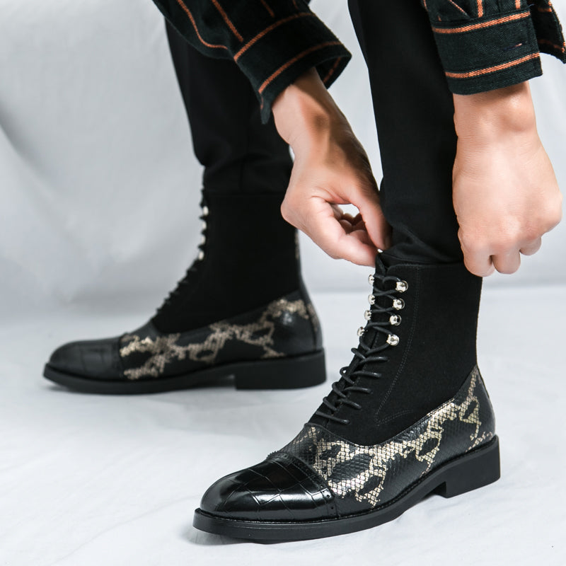 MLB LTHR-09 Patterned Lace-Up Boots - Sneakernational