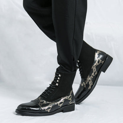 MLB LTHR-09 Patterned Lace-Up Boots - Sneakernational