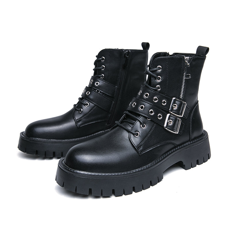 MLB LTHR-10 Dual-Buckle Combat Boots - Sneakernational