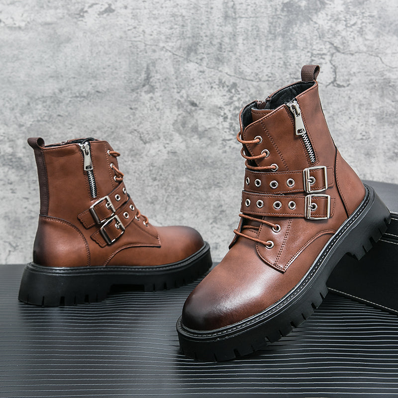 MLB LTHR-10 Dual-Buckle Combat Boots - Sneakernational