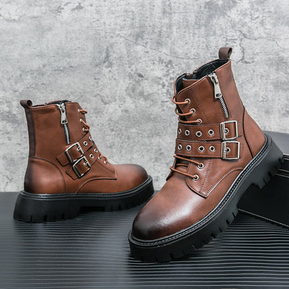 MLB LTHR-10 Dual-Buckle Combat Boots - Sneakernational