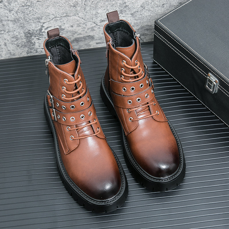 MLB LTHR-10 Dual-Buckle Combat Boots - Sneakernational