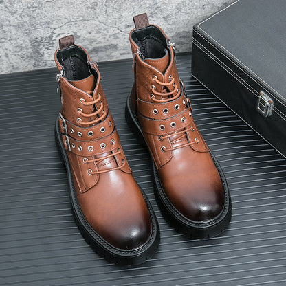 MLB LTHR-10 Dual-Buckle Combat Boots - Sneakernational
