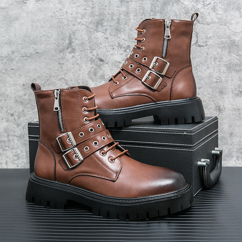 MLB LTHR-10 Dual-Buckle Combat Boots - Sneakernational