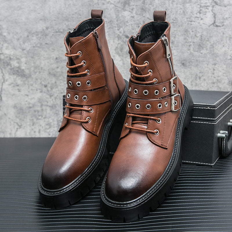 MLB LTHR-10 Dual-Buckle Combat Boots - Sneakernational