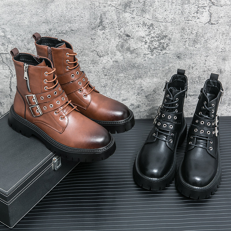 MLB LTHR-10 Dual-Buckle Combat Boots - Sneakernational