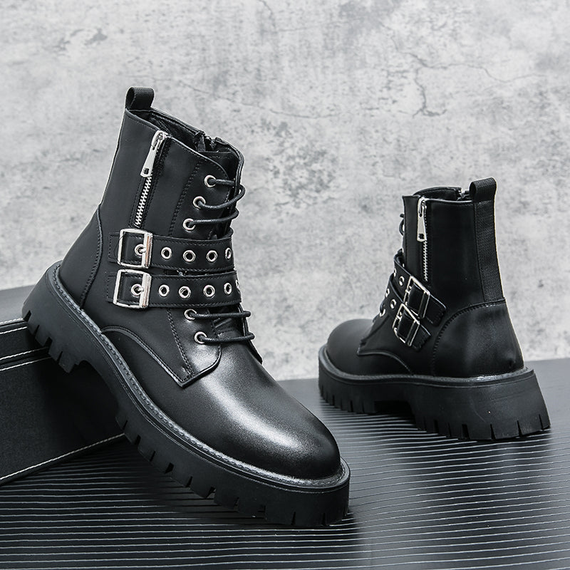 MLB LTHR-10 Dual-Buckle Combat Boots - Sneakernational