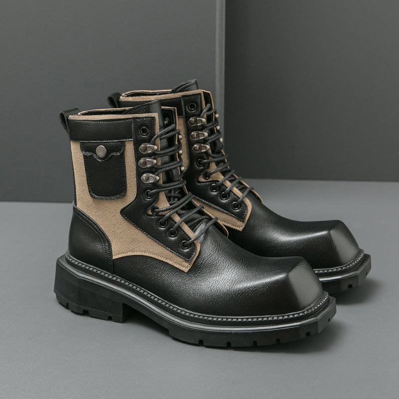 MLB LTHR-08 Square-Toe Combat Boots - Sneakernational