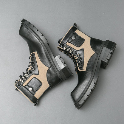 MLB LTHR-08 Square-Toe Combat Boots - Sneakernational