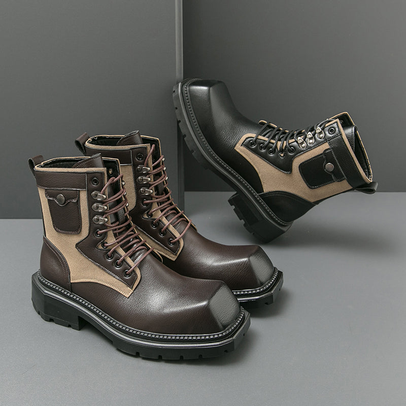 MLB LTHR-08 Square-Toe Combat Boots - Sneakernational