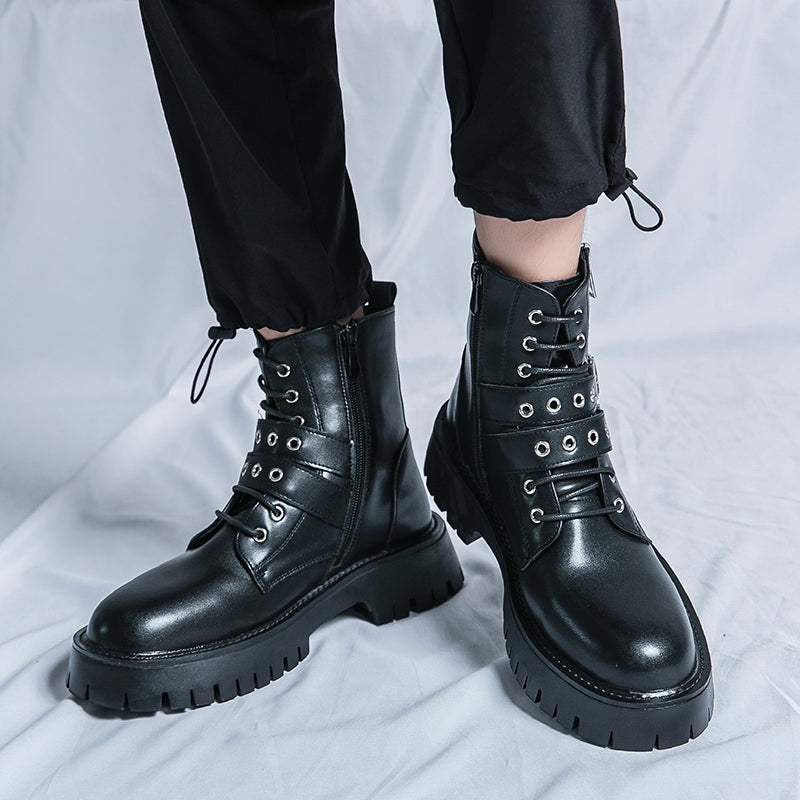 MLB LTHR-10 Dual-Buckle Combat Boots - Sneakernational