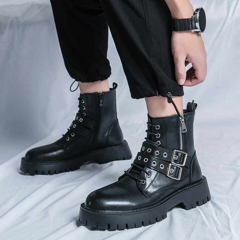 MLB LTHR-10 Dual-Buckle Combat Boots - Sneakernational