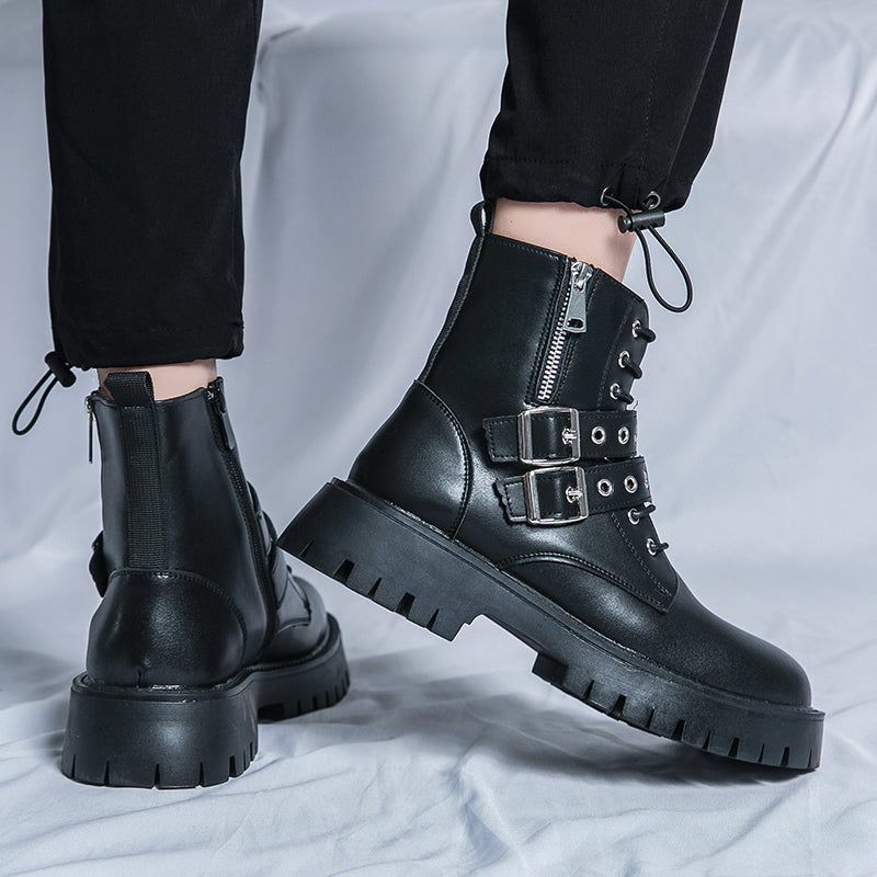 MLB LTHR-10 Dual-Buckle Combat Boots - Sneakernational